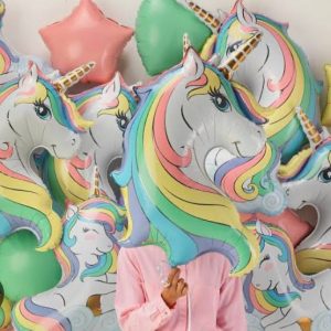 Macaron Unicorn head foil balloon