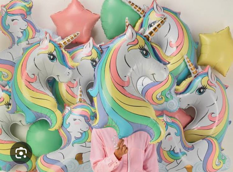 Macaron Unicorn head foil balloon