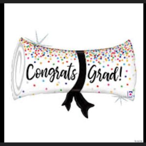 Grad confetti Diploma foil balloon