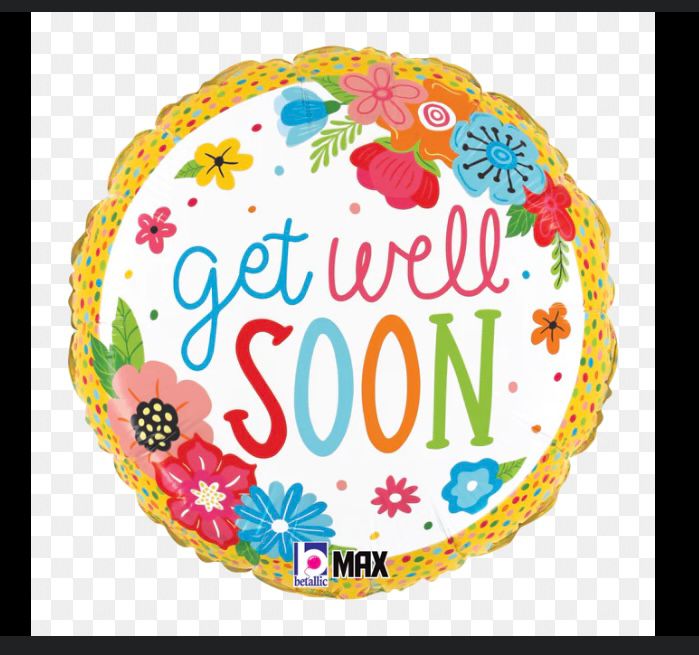 18'' Get well floral balloon