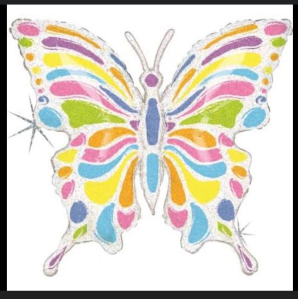 Pastel butterfly foil balloon