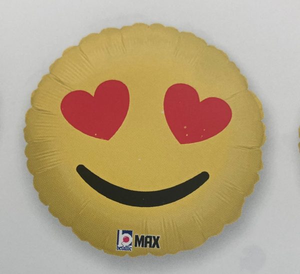 Emoji hearts foil balloon