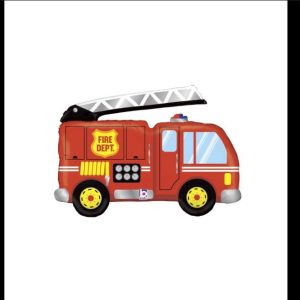 Firetruck foil balloon