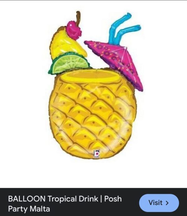 Tropical drink foil balloon