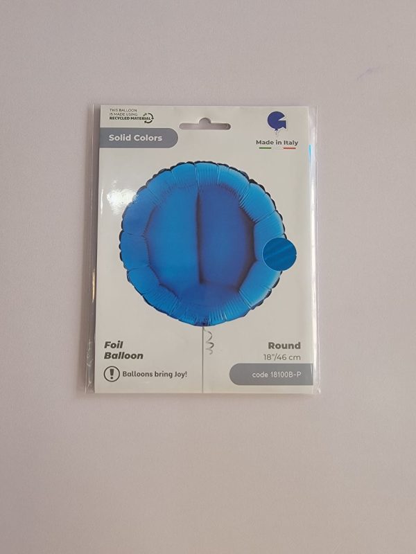 18'' Round Blue foil balloon