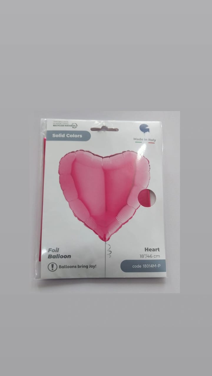 18'' Fuchsia heart foil balloon