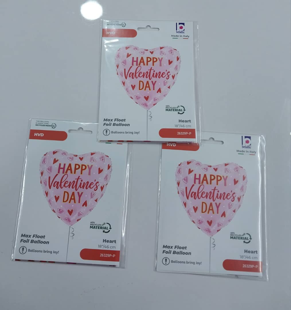 18'' Pink heart Valentine's balloon