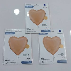18'' Satin Peach heart shaped foil balloon