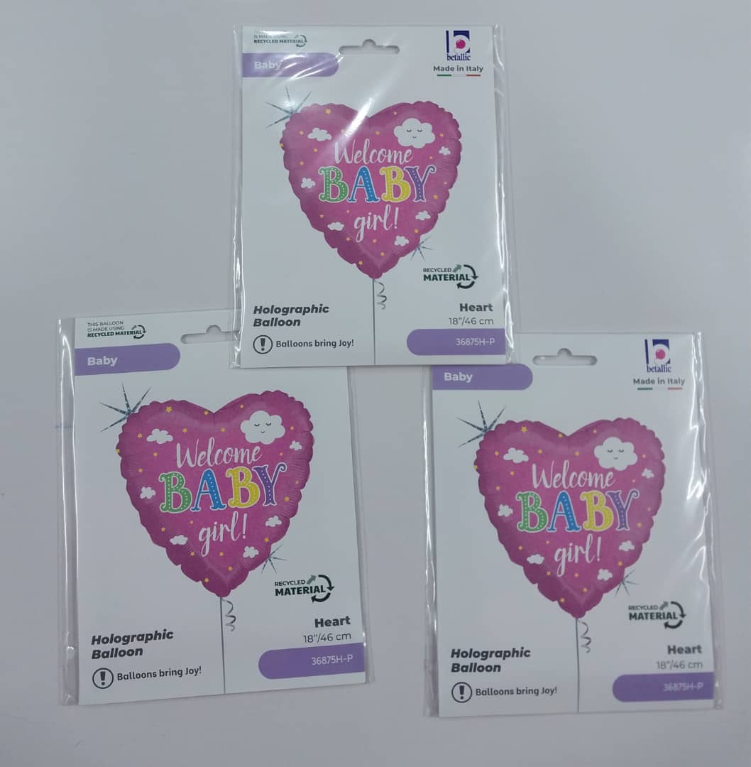18'' Welcome baby girl foil balloon