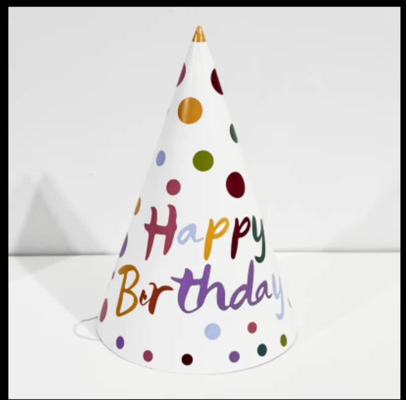 colourful polkadot party hat