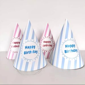 striped cone hat