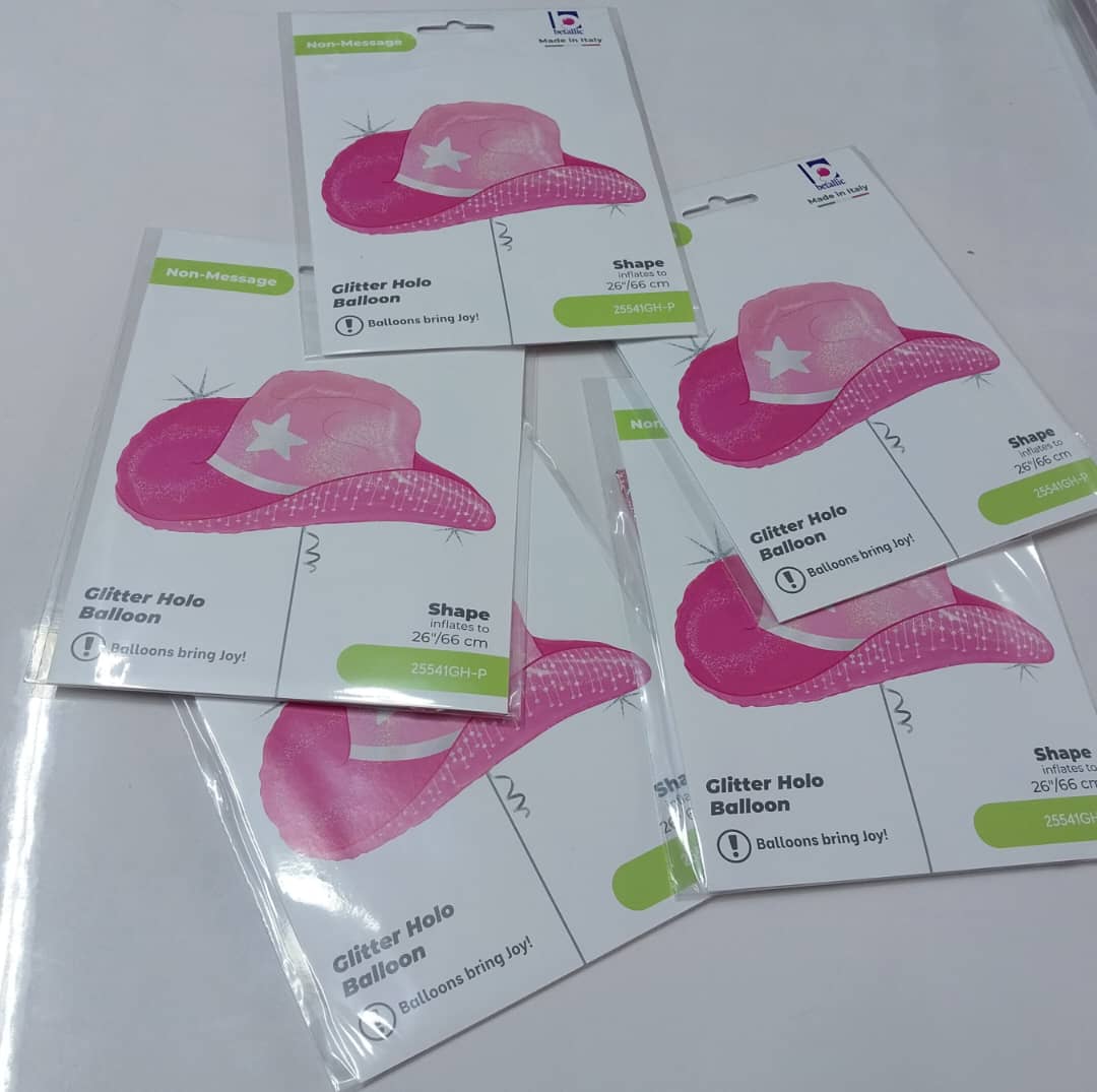 Pink cowgirl foil balloon