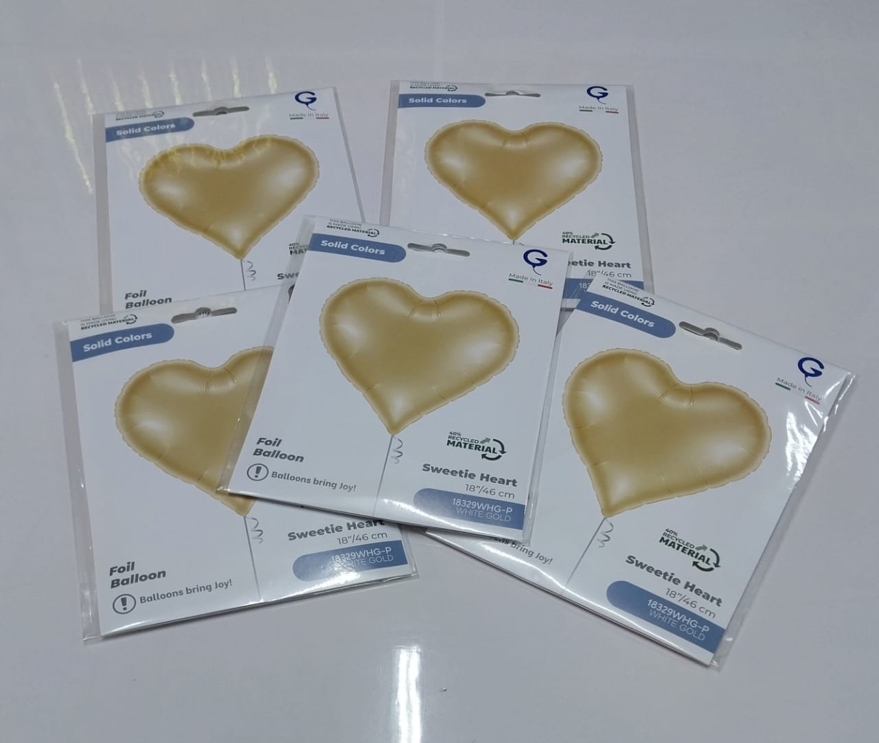 18'' Sweetie heart white gold foil balloon